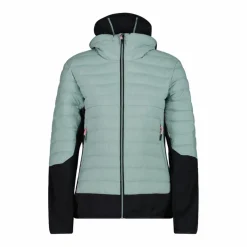 Damen-Hybridjacke Unlimitech wattiert mit PrimaLoft® Black ThermoPlume mit Kapuze