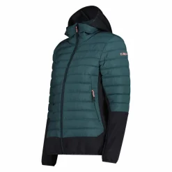 Damen-Hybridjacke Unlimitech wattiert mit PrimaLoft® Black ThermoPlume mit Kapuze