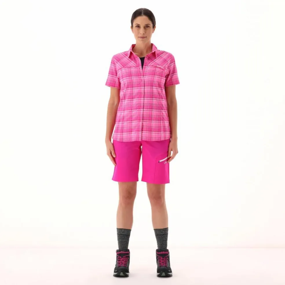 Damen-Kurzarmhemd mit Karomuster