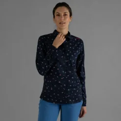 Damen-Langarm-shirt mit floralem Muster