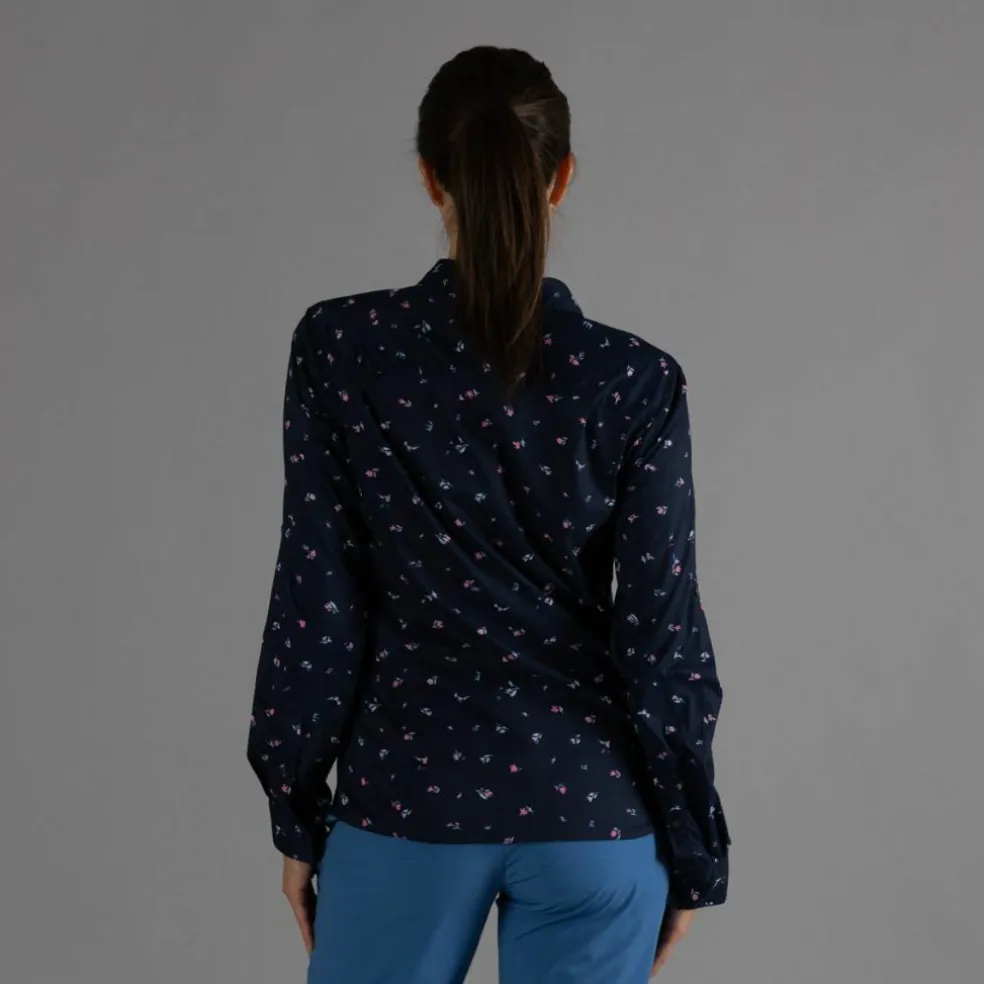 Damen-Langarm-shirt mit floralem Muster