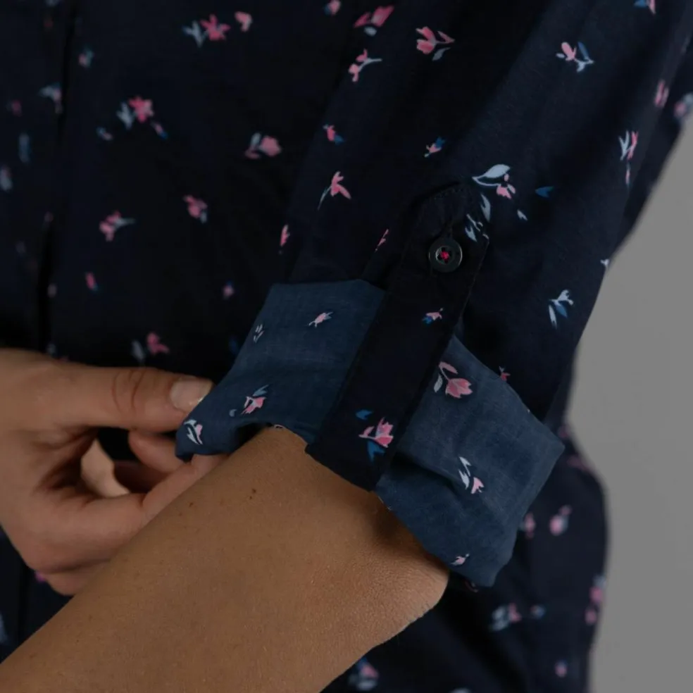 Damen-Langarm-shirt mit floralem Muster