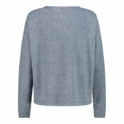 Damenpullover mit Bateau-Ausschnitt aus meliertem Jersey