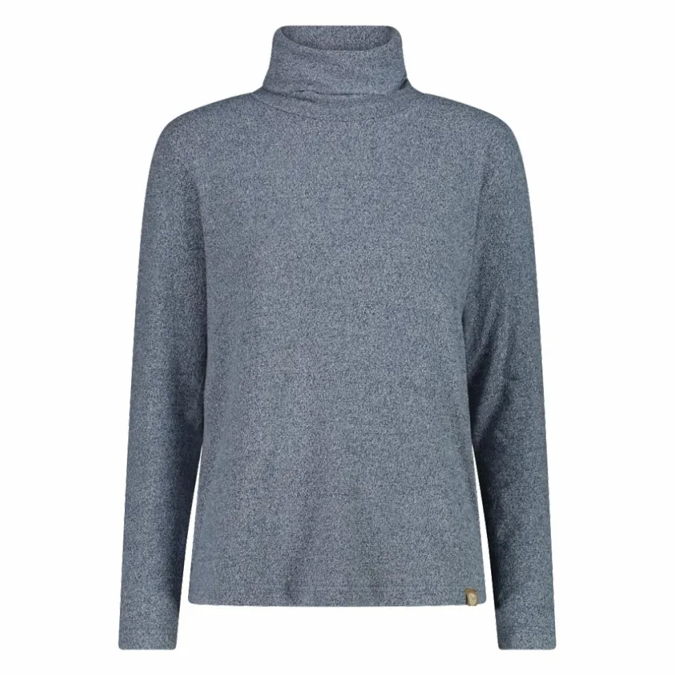 Damenpullover mit Rollkragen aus meliertem Jersey