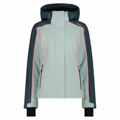 Damen-Skijacke aus 4-Way-Stretchgewebe mit abnehmbarer Kapuze