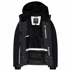 Damen-Skijacke aus 4-Way-Stretchgewebe mit abnehmbarer Kapuze