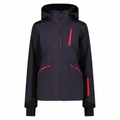 Damen-Skijacke aus 4-Way-Stretchgewebe mit abnehmbarer Kapuze