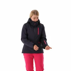 Damen-Skijacke aus 4-Way-Stretchgewebe mit abnehmbarer Kapuze