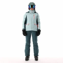 Damen-Skijacke aus 4-Way-Stretchgewebe mit abnehmbarer Kapuze