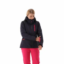 Damen-Skijacke aus 4-Way-Stretchgewebe mit abnehmbarer Kapuze