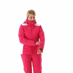 Damen-Skijacke mit diagonalen Steppnähten