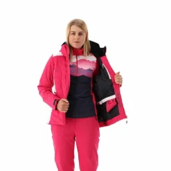 Damen-Skijacke mit diagonalen Steppnähten