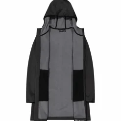 Damen-Softshell-Parka mit melierter Kapuze