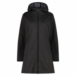 Damen-Softshell-Parka mit melierter Kapuze