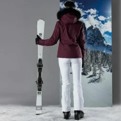 Damen-Stretch-Skihose ohne Wattierung mit Gamaschen