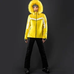 Damen-Stretch-Skihose ohne Wattierung mit Gamaschen