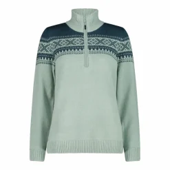 Damen-Sweatshirt mit halbem Reißverschluss in Wooltech