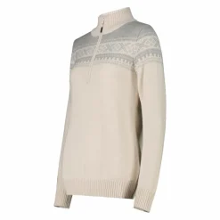 Damen-Sweatshirt mit halbem Reißverschluss in Wooltech