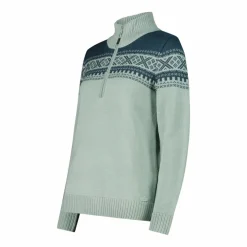 Damen-Sweatshirt mit halbem Reißverschluss in Wooltech