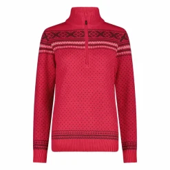 Damen-Sweatshirt mit halbem Reißverschluss in Wooltech