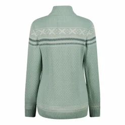 Damen-Sweatshirt mit halbem Reißverschluss in Wooltech