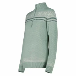 Damen-Sweatshirt mit halbem Reißverschluss in Wooltech