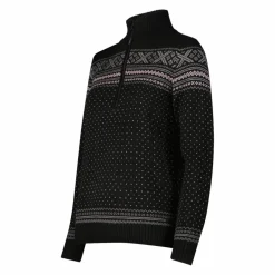 Damen-Sweatshirt mit halbem Reißverschluss in Wooltech