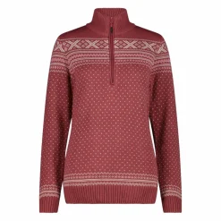 Damen-Sweatshirt mit halbem Reißverschluss in Wooltech