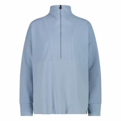 Damen-Sweatshirt mit halblangem Reißverschluss und hohem Kragen