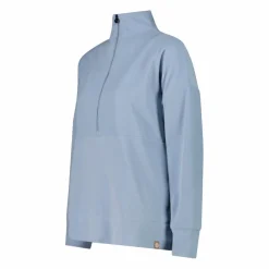 Damen-Sweatshirt mit halblangem Reißverschluss und hohem Kragen