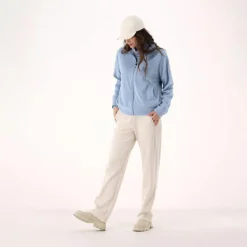 Damen-Sweatshirt mit hohem Kragen und Reißverschluss