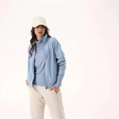 Damen-Sweatshirt mit hohem Kragen und Reißverschluss