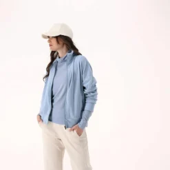 Damen-Sweatshirt mit hohem Kragen und Reißverschluss