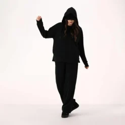 Damen-Sweatshirt ohne Reißverschluss mit fest angebrachter Kapuze