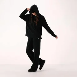 Damen-Sweatshirt ohne Reißverschluss mit fest angebrachter Kapuze