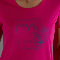 Damen-T-Shirt aus Piqué mit Print vorne