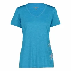 Damen-T-Shirt mit breitem Ausschnitt aus Light Jersey