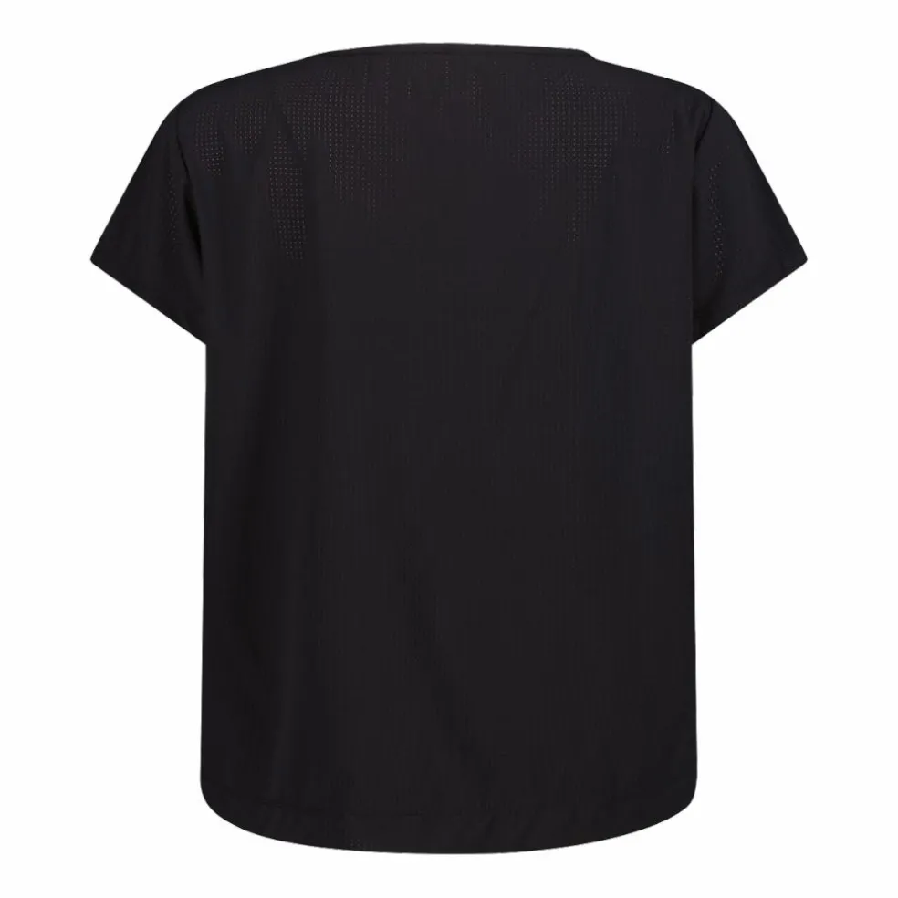 Einfarbiges technisches T-Shirt mit kurzen Ärmeln für Damen