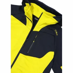 Fleece Grid Tech mit Reißverschluss für Herren mit Kapuze meliert