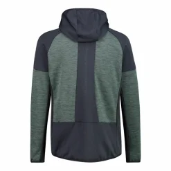 Fleece Grid Tech mit Reißverschluss für Herren mit Kapuze meliert