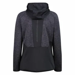 Fleece Grid Tech mit Reißverschluss für Damen meliert mit Kapuze