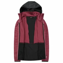 Fleece Grid Tech mit Reißverschluss für Damen meliert mit Kapuze