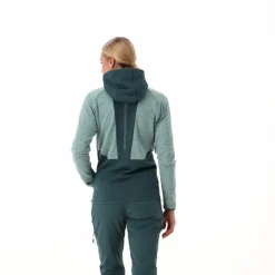 Fleece Grid Tech mit Reißverschluss für Damen meliert mit Kapuze