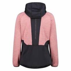 Fleece Grid Tech mit Reißverschluss für Damen meliert mit Kapuze