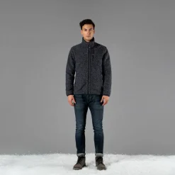 Fleecegefütterte Herrenjacke aus recyceltem Polyester-Melange