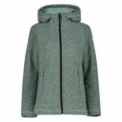 Fleecejacke für Damen aus Knit Tech Melange mit Kapuze