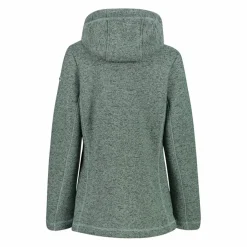 Fleecejacke für Damen aus Knit Tech Melange mit Kapuze