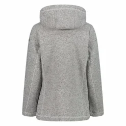 Fleecejacke für Damen aus Knit Tech Melange mit Kapuze
