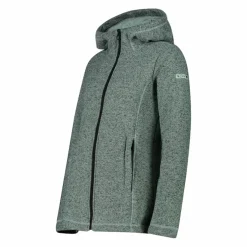 Fleecejacke für Damen aus Knit Tech Melange mit Kapuze