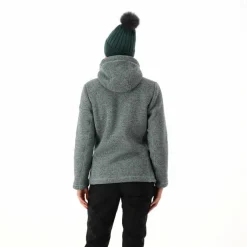 Fleecejacke für Damen aus Knit Tech Melange mit Kapuze